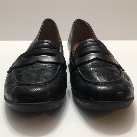 Nurture Mirian Black Round Toe Snakeskin Leather Flat Loafer size 8.5 M - Picture 9 of 14